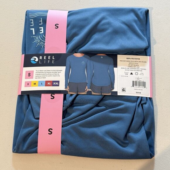 REEL LIFE WOMEN'S JAX BEACH LONG SLEEVE UV (UPF 50) Small Navy New - Picture 6 of 10